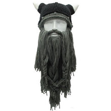 Load image into Gallery viewer, Funny Cosplay Men Knitted Viking Beard Horn Hat Ski Mask