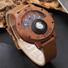 Load image into Gallery viewer, Unique Compass Turntable Design Mens Wooden Watch