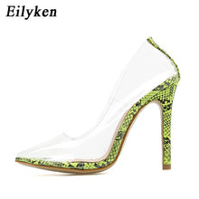 Load image into Gallery viewer, Eilyken Clear PVC Transparent Pumps Sandals Perspex Heel Stilettos High Heels Point Toes Womens Party Shoes Nightclub Pump 35-42