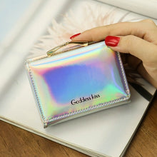 Load image into Gallery viewer, Small Female Purse Short Purse Lady Letter Laser Wallet Short Clutch Solid  Women Wallet