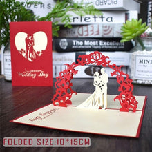 Load image into Gallery viewer, Love 3D Pop UP Cards Valentines Day Gift Postcard with Envelope Stickers Wedding Invitation Greeting Cards Anniversary for Her