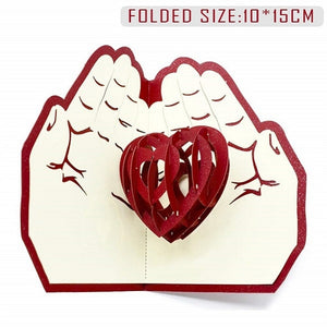 Love 3D Pop UP Cards Valentines Day Gift Postcard with Envelope Stickers Wedding Invitation Greeting Cards Anniversary for Her