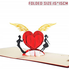 Load image into Gallery viewer, Love 3D Pop UP Cards Valentines Day Gift Postcard with Envelope Stickers Wedding Invitation Greeting Cards Anniversary for Her