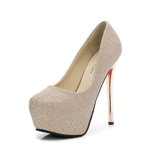 Gold High Heels platform heels shoes women pumps