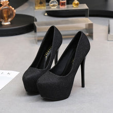 Load image into Gallery viewer, Gold High Heels platform heels shoes women pumps