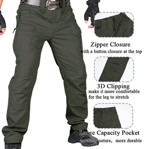 Men's Tactical Pants Casual Autumn Lightweight Water-Resistant Hiking Trousers Outdoor Ridge Cargo Sweatpants Long Homme Pants