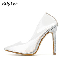 Load image into Gallery viewer, Eilyken Clear PVC Transparent Pumps Sandals Perspex Heel Stilettos High Heels Point Toes Womens Party Shoes Nightclub Pump 35-42