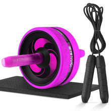 Load image into Gallery viewer, New 2 in 1 Ab Roller&amp;Jump Rope No Noise Abdominal Wheel Ab Roller with Mat For Arm Waist Leg Exercise Gym Fitness Equipment