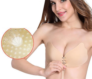 Women Silicone Bra Invisible Strapless Brassiere Push Up Sticking Bra Backless Wire Free