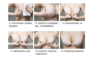 Women Silicone Bra Invisible Strapless Brassiere Push Up Sticking Bra Backless Wire Free