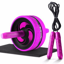 Load image into Gallery viewer, New 2 in 1 Ab Roller&amp;Jump Rope No Noise Abdominal Wheel Ab Roller with Mat For Arm Waist Leg Exercise Gym Fitness Equipment