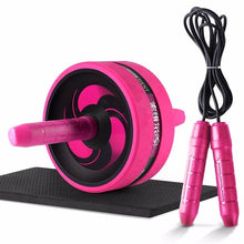 Load image into Gallery viewer, New 2 in 1 Ab Roller&amp;Jump Rope No Noise Abdominal Wheel Ab Roller with Mat For Arm Waist Leg Exercise Gym Fitness Equipment