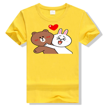 Load image into Gallery viewer, Cute Brown Bear  Bunny Rabbit Valentines Lovers Hug Black T-Shirt M-Xxxl Unisex Loose Fit Tee Shirt