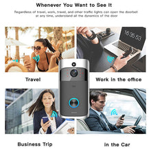 Load image into Gallery viewer, Wireless WiFi Doorbell Video Door Intercom Smart Home IP Door Bell Camera Security Alarm IR Night Vision Visual Ring Intercom