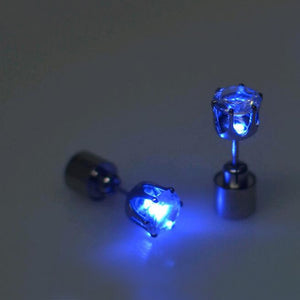 FAMSHIN Hot Sale 1 PCS The Charm of the LEDs Light up to Crown a Glowing Crystal Stainless Ear Drops Ear Earring Jewelry 2018