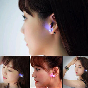 FAMSHIN Hot Sale 1 PCS The Charm of the LEDs Light up to Crown a Glowing Crystal Stainless Ear Drops Ear Earring Jewelry 2018