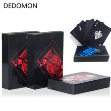 Load image into Gallery viewer, Quality Waterproof PVC Plastic Playing Cards Set Trend 54pcs Deck Poker Classic Magic Tricks Tool Pure Black Magic Box-packed