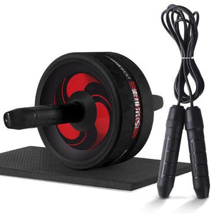 New 2 in 1 Ab Roller&Jump Rope No Noise Abdominal Wheel Ab Roller with Mat For Arm Waist Leg Exercise Gym Fitness Equipment