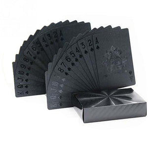 Quality Waterproof PVC Plastic Playing Cards Set Trend 54pcs Deck Poker Classic Magic Tricks Tool Pure Black Magic Box-packed