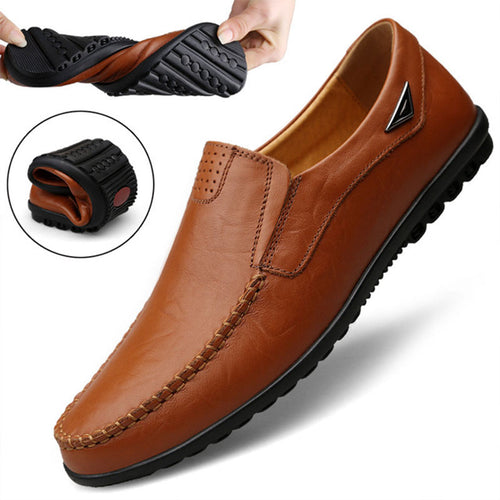 Genuine Leather Men Casual Shoes Luxury Brand Mens Loafers Moccasins Breathable Slip on Black Driving Shoes Plus Size 37-47